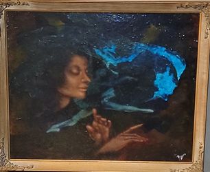 REAR OIL ON CANVAS PAINTING BALLERINA DANCING SIGNED BY RUSSON 27X33 " FRAMED