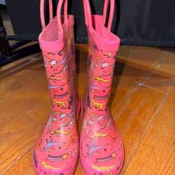 Cat & Jack Pink With Dinosaur Rain Boots