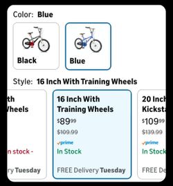 16" Blue Weize Bike w/ Helmet