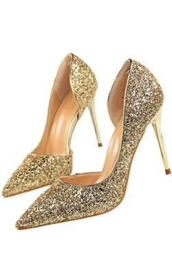 Zapato dorado para fiesta No. 7.5