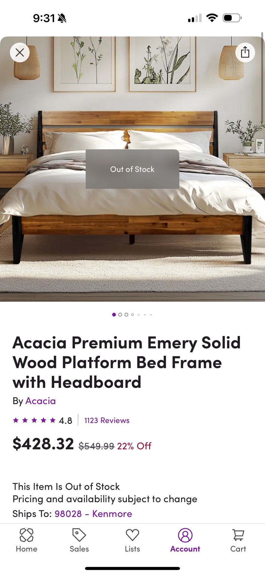 King Bed Frame And 2 Nightstands