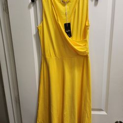 Women's  Yellow WrapTop Dress Sz M