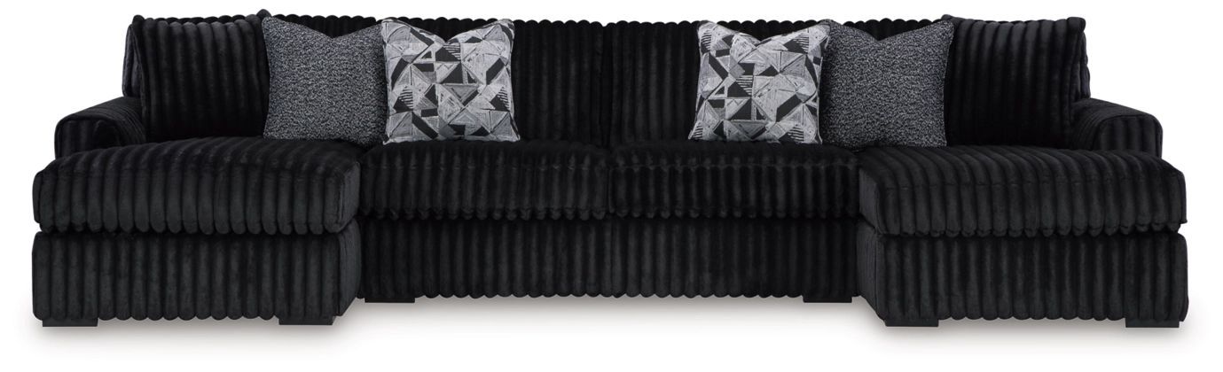Black Corduroy Sectional