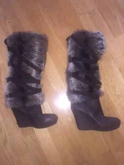 Aldo women's Brown faux fur boots