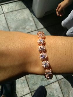 18k rose gold plated CZ bracelet