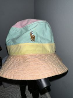 Polo Ralph Lauren Paneled Safari Bucket Hat Cap - Multicolor Oxford Material