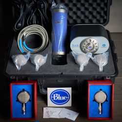 Rare NOS Blue Bottle Mic Locker Tube Condenser Microphone Set W/ 6 Capsules 
