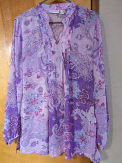 Susan Graver long sleeve blouse M