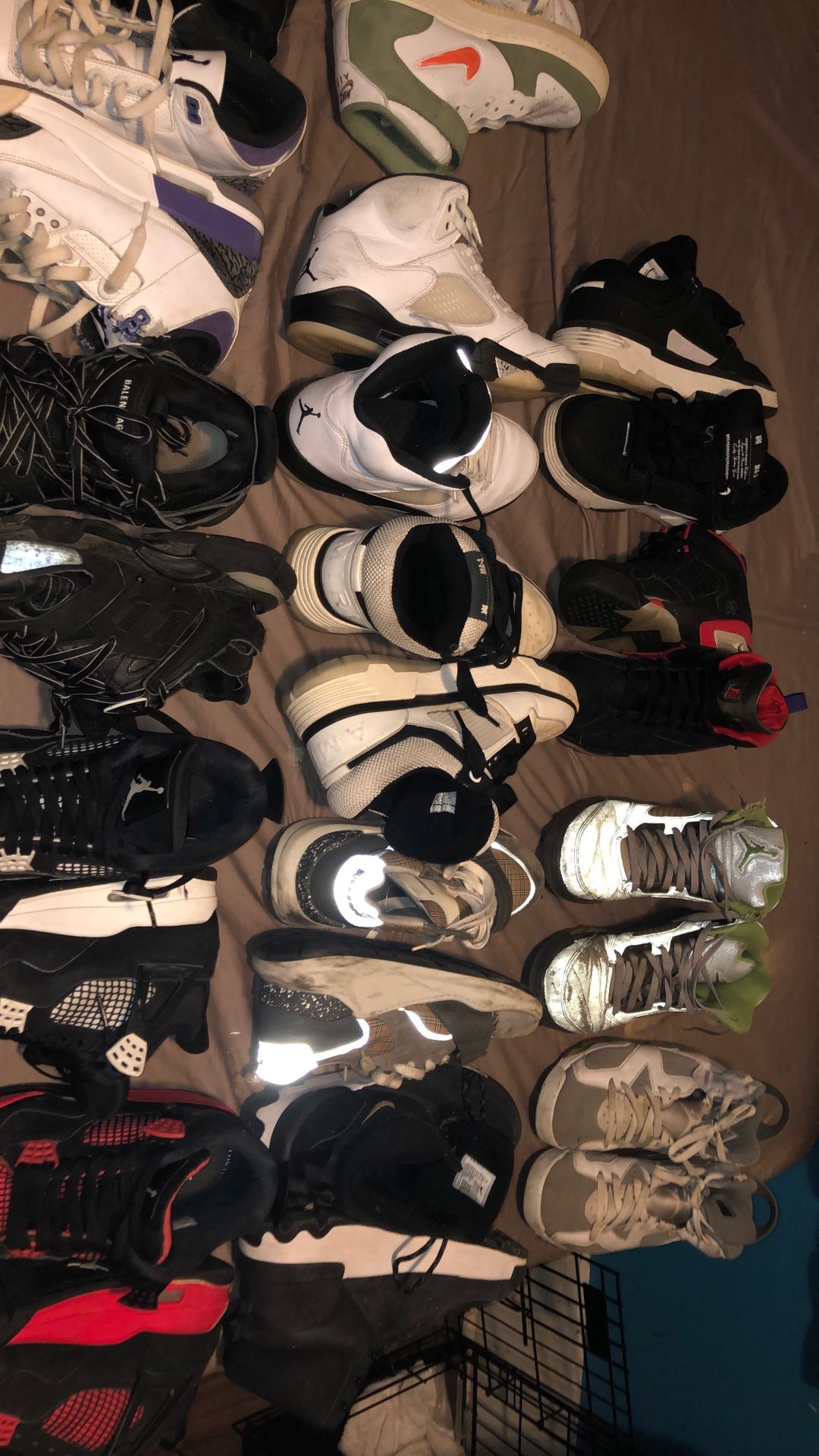 Balenciagas, Nikes, and Jordans blueberry shoes
