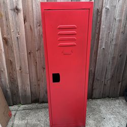 Red Metal Locker Cabinet