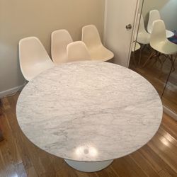 White Marble Tulip Table
