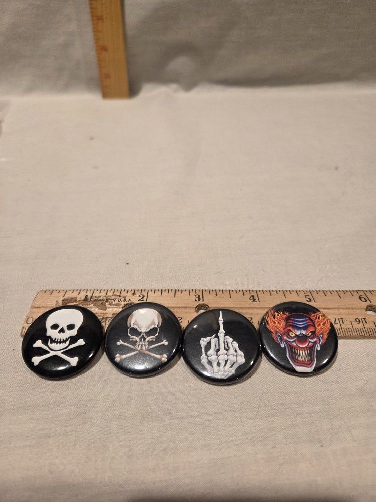 Vintage, 1996--2010 unique button pins,lot of 4