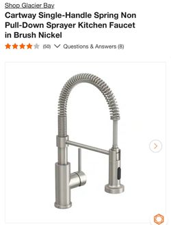 Glacier Bay Cartway Spring Kitchen Faucet Brushed Nickel