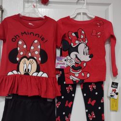 Minnie Mouse Short Set & Pajama Set with Hair Bow Clip