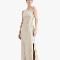 Calvin Klein Women's One Shoulder Ruched Gown (size 16)