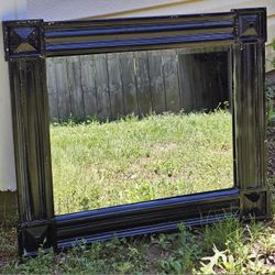 Vintage 27"x23" (2004) Wainscot Beveled Mirror Frame Painted In Black. Excellent!