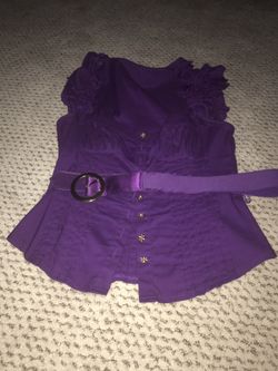 Bebe Shirt & Belt Size Small