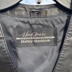 vintage Hein Gericke Harley-Davidson black leather vest