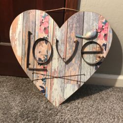 Decorative Wooden Love Sign With Hanger