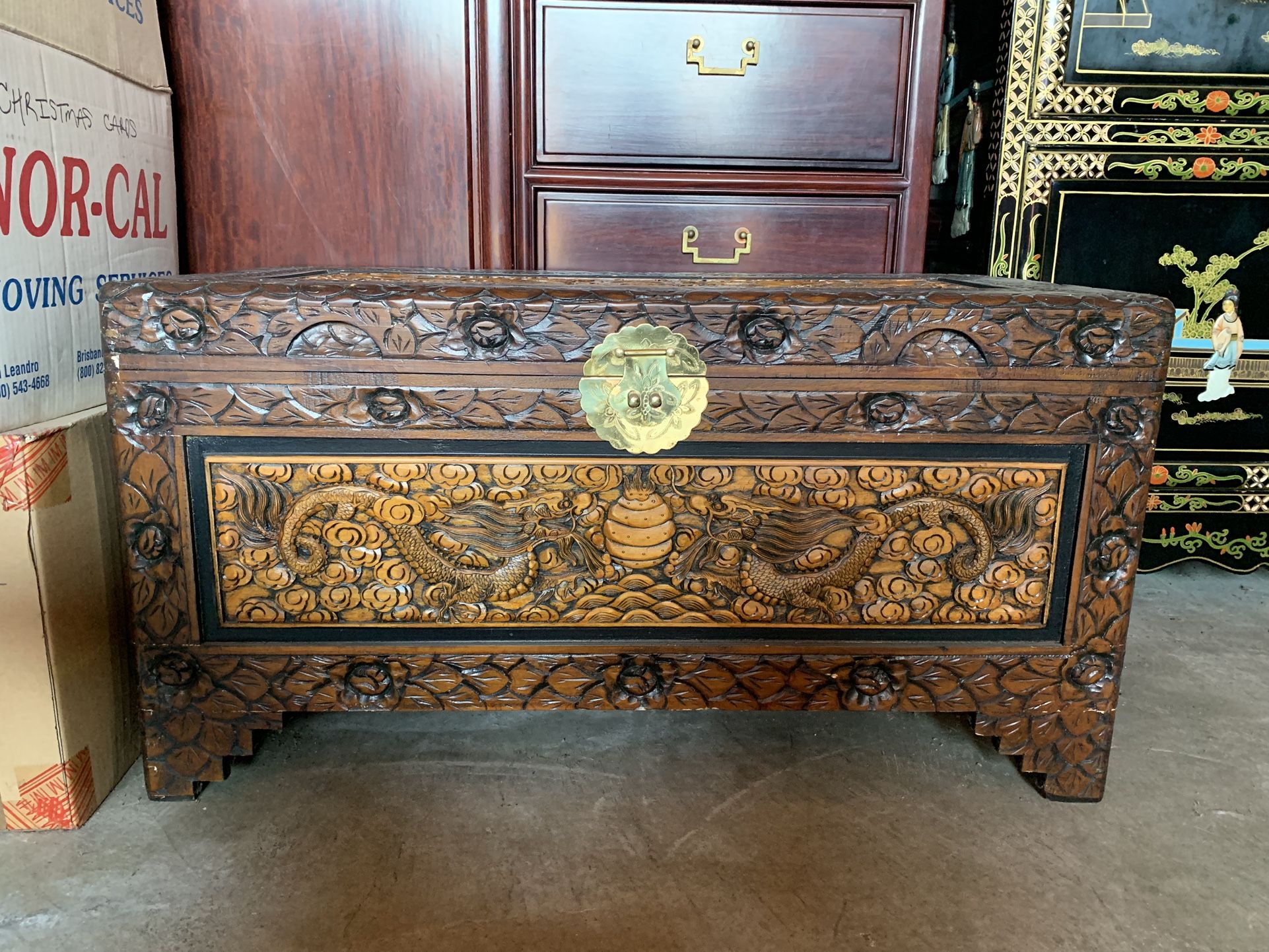 Antique Chinese Chest Set (1 Large, 1 small)