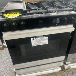 SAMSUNG BESPOKE GAS STOVE SLIDE IN!!! Air Fryer!!! CONVECTION OVEN!!! MATTE WHITE COLOR BRAND NEW!!! 5 Burners With Grilled!!!!