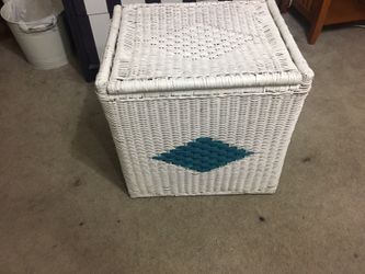Wicker storage trunk