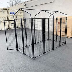 (NEW) $290 Large Heavy Duty Kennel with Cover (8 x 4 x 6 FT) Dog Cage Crate Pet Playpen