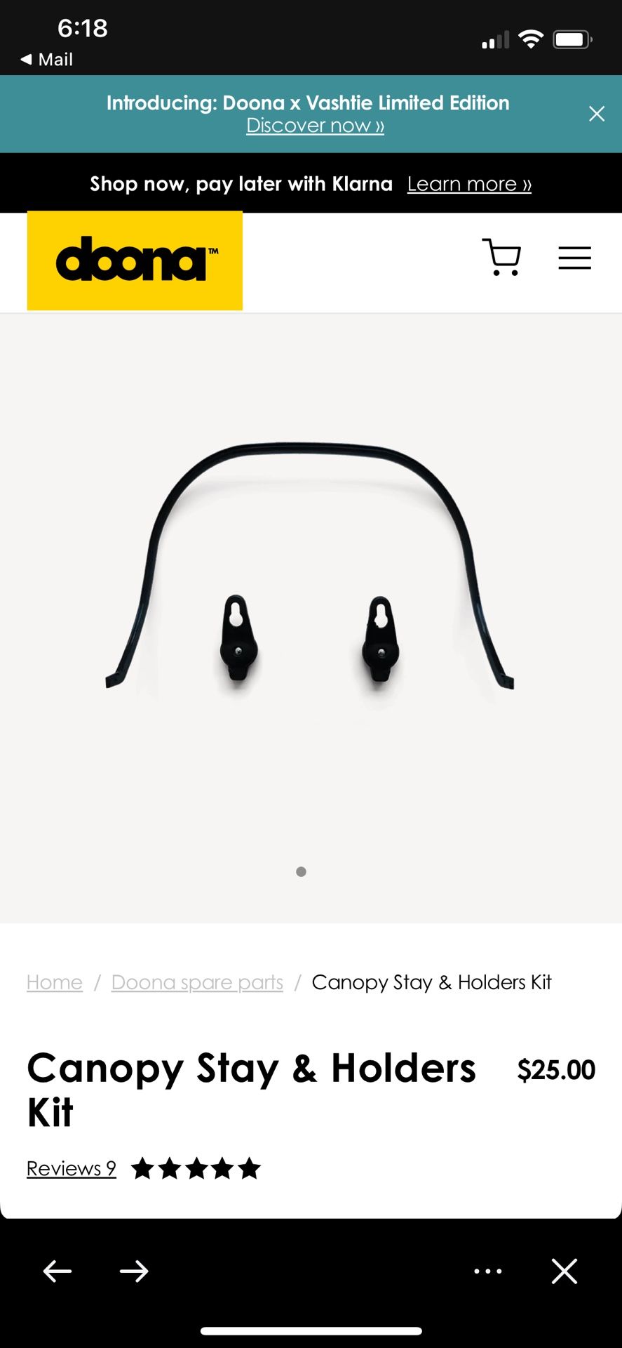 Doona Canopy Stay And Holders Kit