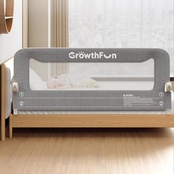 Foldable Bed Rail for Toddlers, 59in Reinforced Carbon Steel Frame&Connectors, Breathable Cationic Fabric, Safety Toddler Bed Rails for Queen(2215)