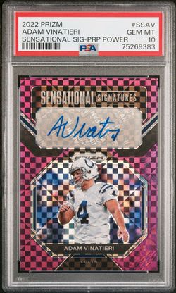 2022 Prizm Adam Vinatieri Sensational Signatures Auto PSA 10