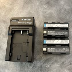 2 Sony NP-F10 Batteries and Charger