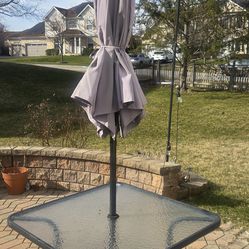 Table , Umbrella with base