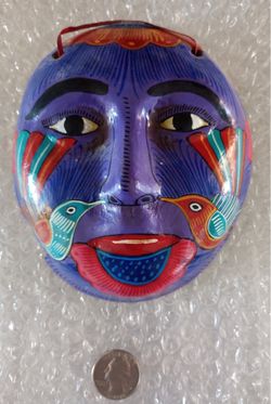 toala mexican mask, damaged