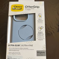 OtterBox OtterGrip MagSafe High Quality Phone Case for iPhone 15 Pro Max (Light Blue, 3 Available