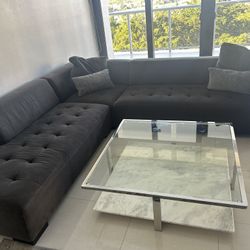  ✨ Modern Glass & Marble Coffee Table – Sleek Contemporary Design ✨ 