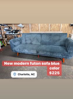 New modern futon sofa blue color dimensions pictures