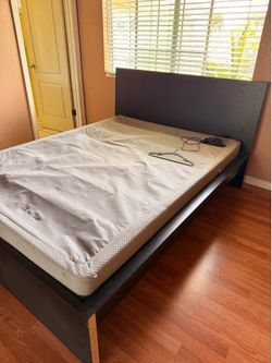 Queen size ikea bed frame and storage units