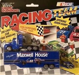 NASCAR Bobby Labonte Maxwell House #22 Ford Die-cast Racing Champions Racing Team Semi Truck Transporter 1992