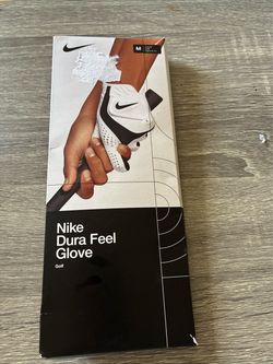 Nike Junior Size M Left Hand Single Dura Feel Golf Glove White/Black Ages 8-12