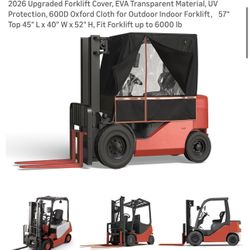 2026 Upgraded Forklift Cover, EVA Transparent Material, UV Protection, 600D Oxford Cloth for Outdoor Indoor Forklift，57" Top 45" L x 40" W x 52" H, Fi