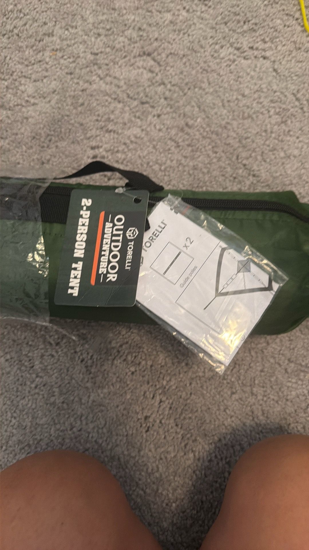2-person tent with sleeping pad