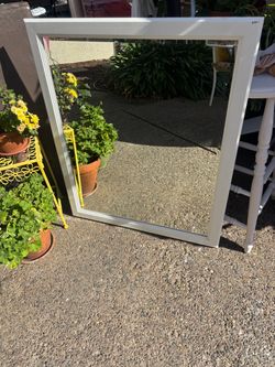 White Framed Wall Mirror