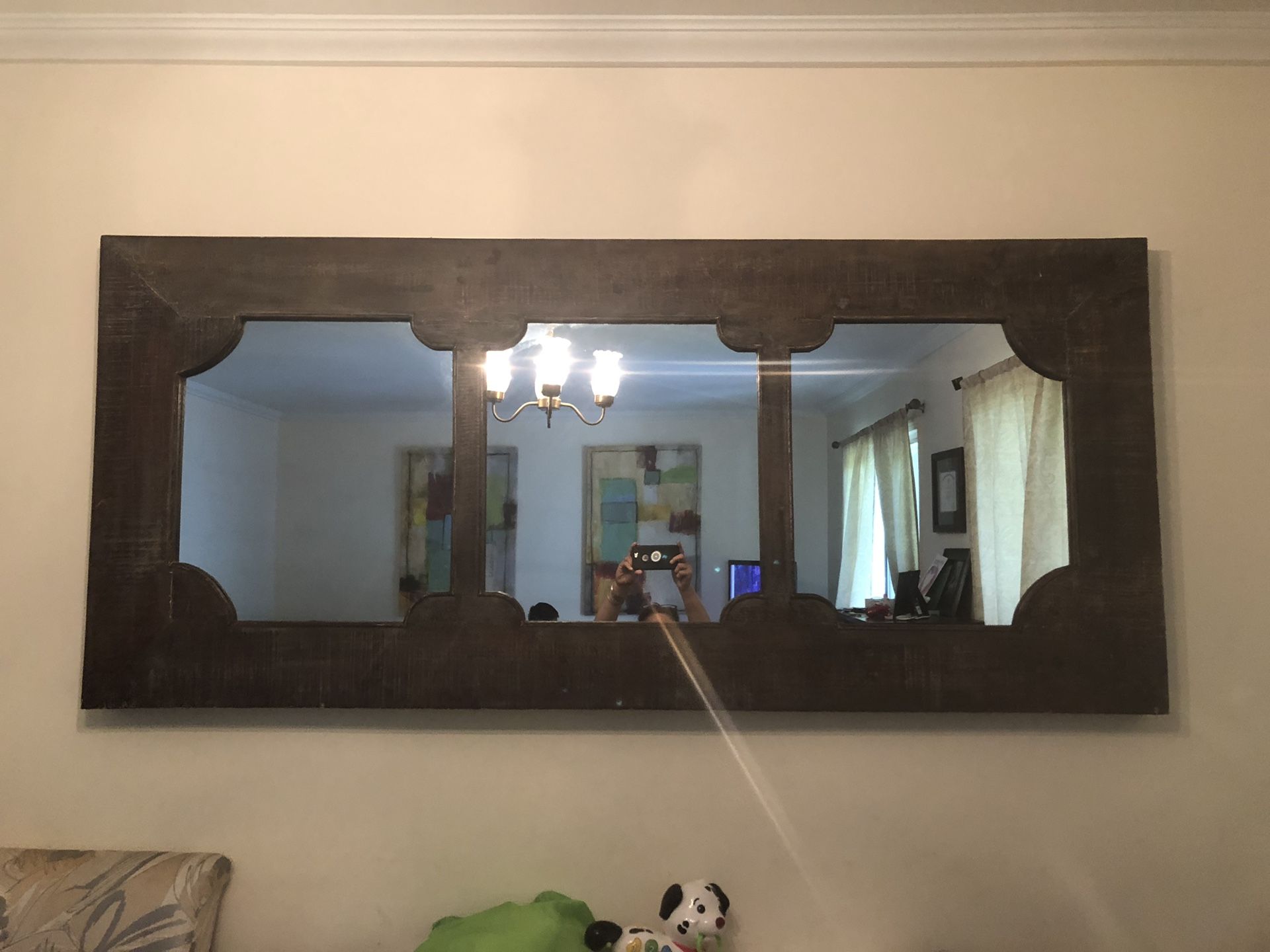 Rustic design wall frame mirror