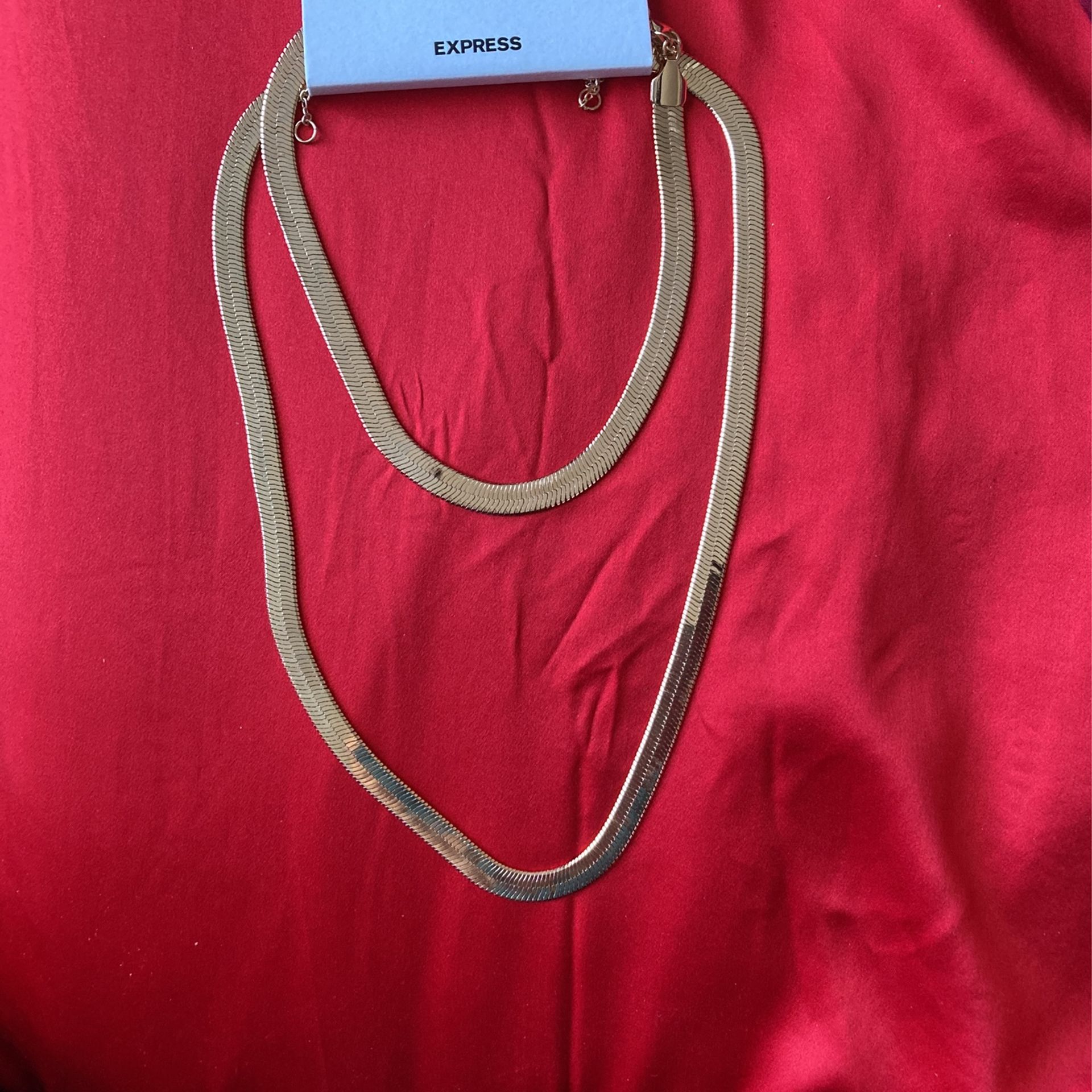 Gold Plated Double Necklace & Choker