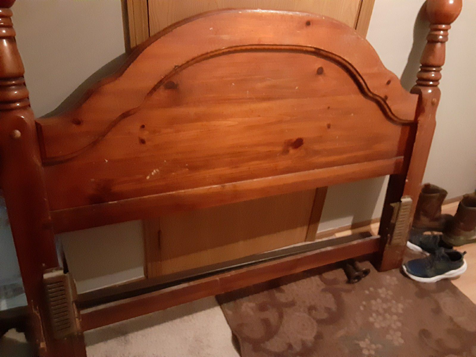 Headboard and metal frame full or queen bed frame adjustable