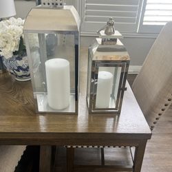 Pair Of Decorative Lanterns With Candles