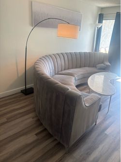 Floor Lamp Sofa Curved with lamp shade