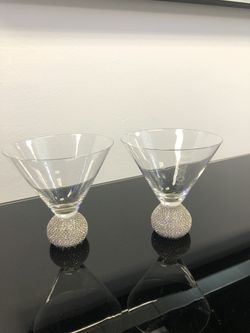 Silver Studded Cocktail Glasses