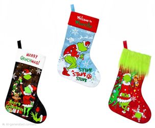 LeeSky 3 Pack Christmas Stockings, Funny Xmas Stocking Holder, 18 Inch
