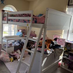 Wood Loft Bed With Desk/shelves
